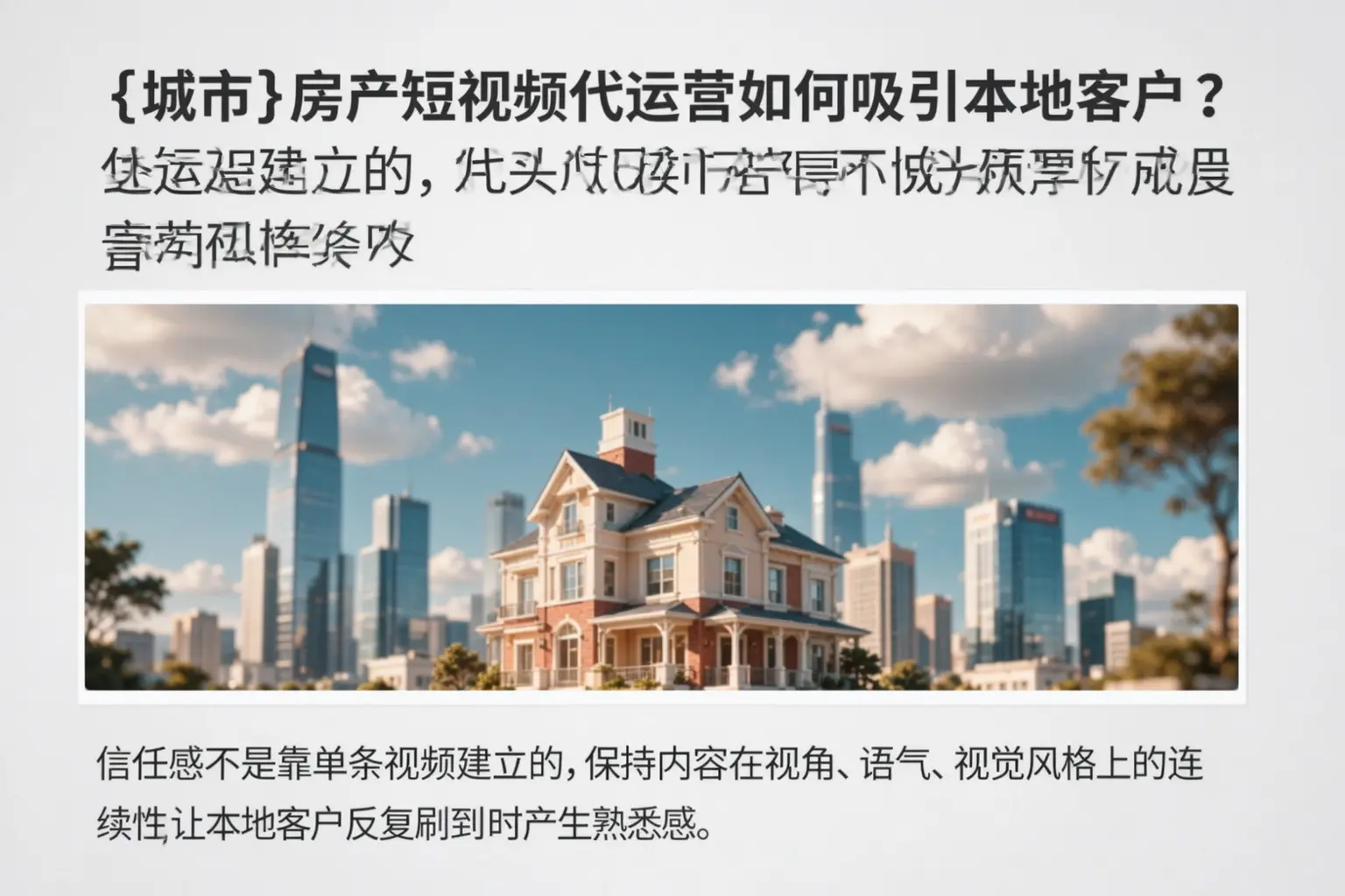 呼伦贝尔房产短视频代运营如何吸引本地客户?