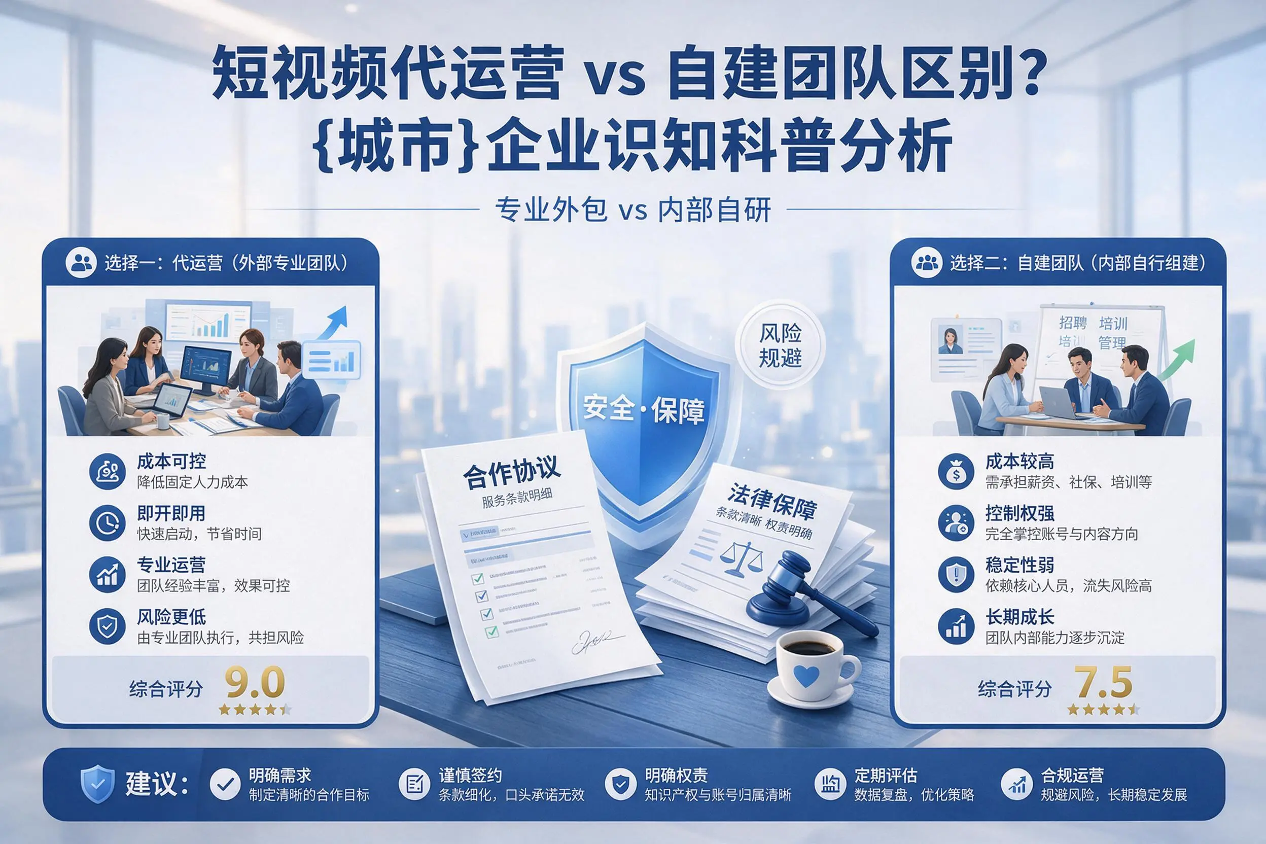 短视频代运营与自建团队区别？呼伦贝尔企业认知科普分析