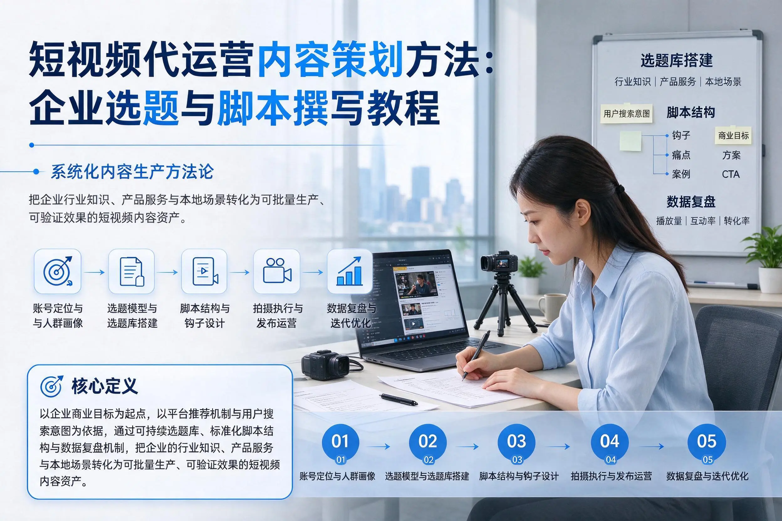 短视频代运营内容策划方法：呼伦贝尔企业选题与脚本撰写教程