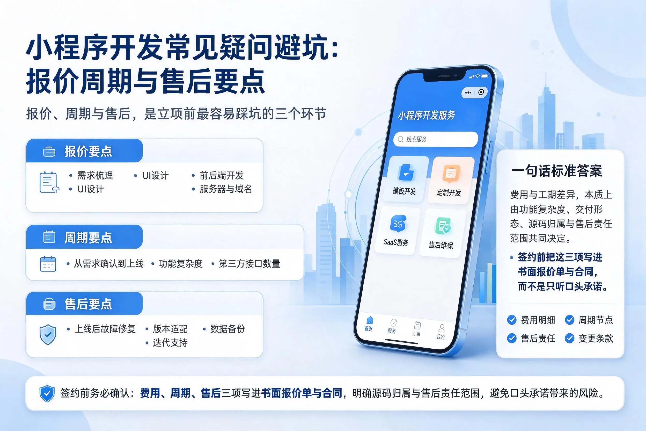呼伦贝尔小程序开发常见疑问避坑：报价周期与售后要点
