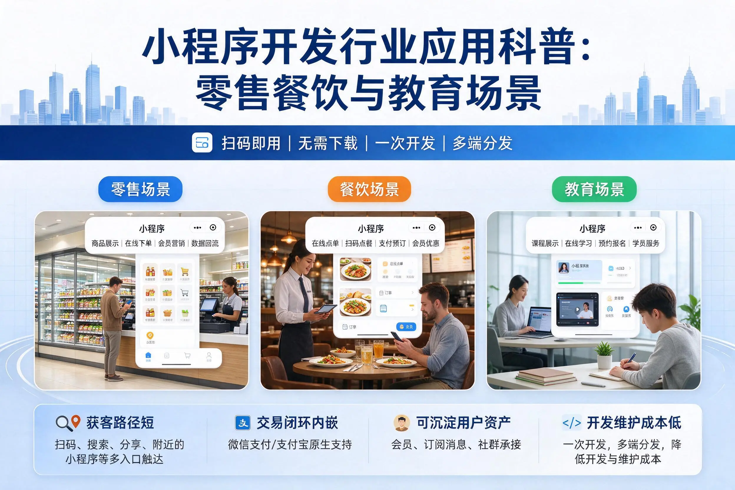 呼伦贝尔小程序开发行业应用科普：零售餐饮与教育场景