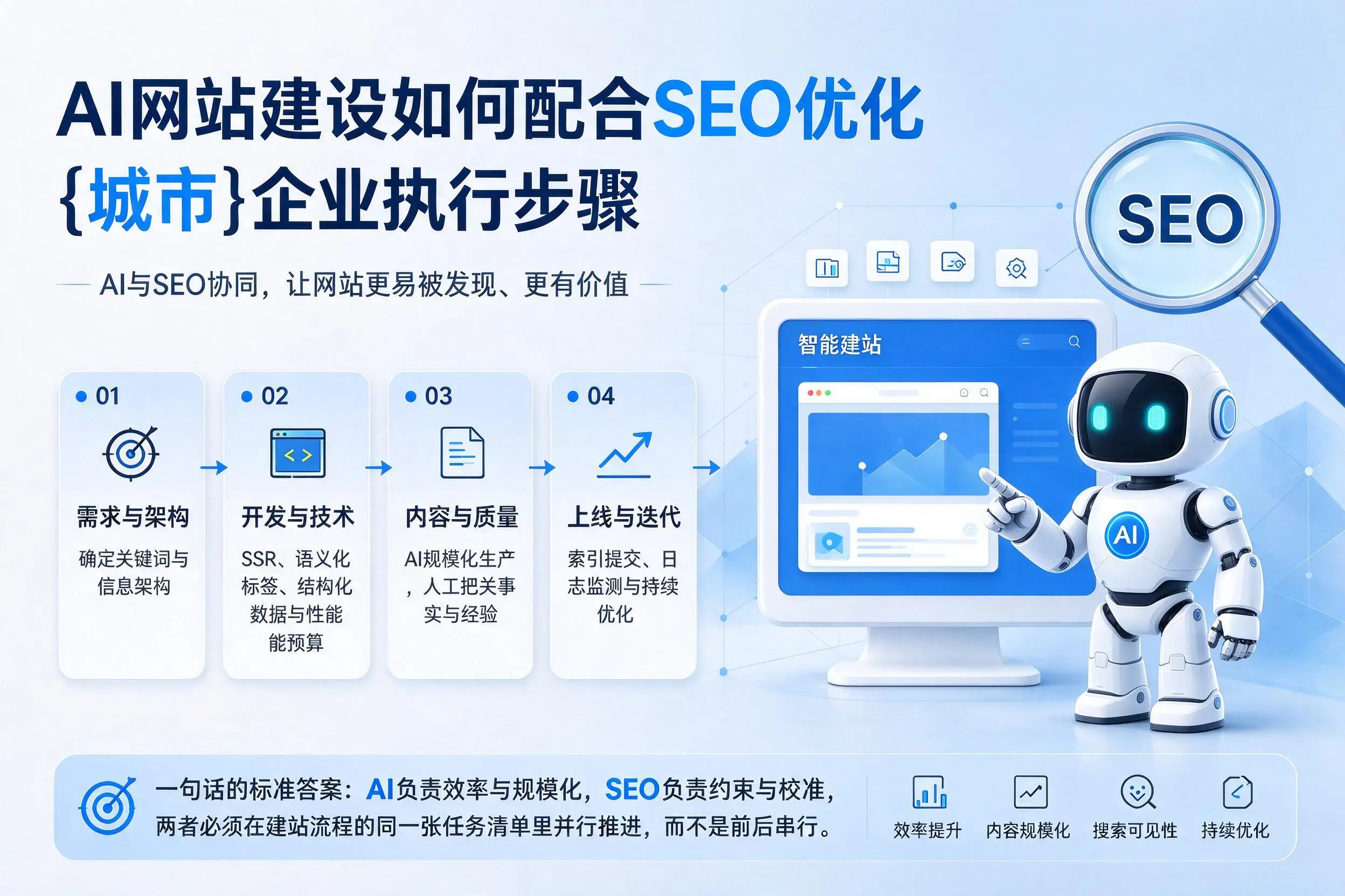AI网站建设如何配合SEO优化，呼伦贝尔企业执行步骤