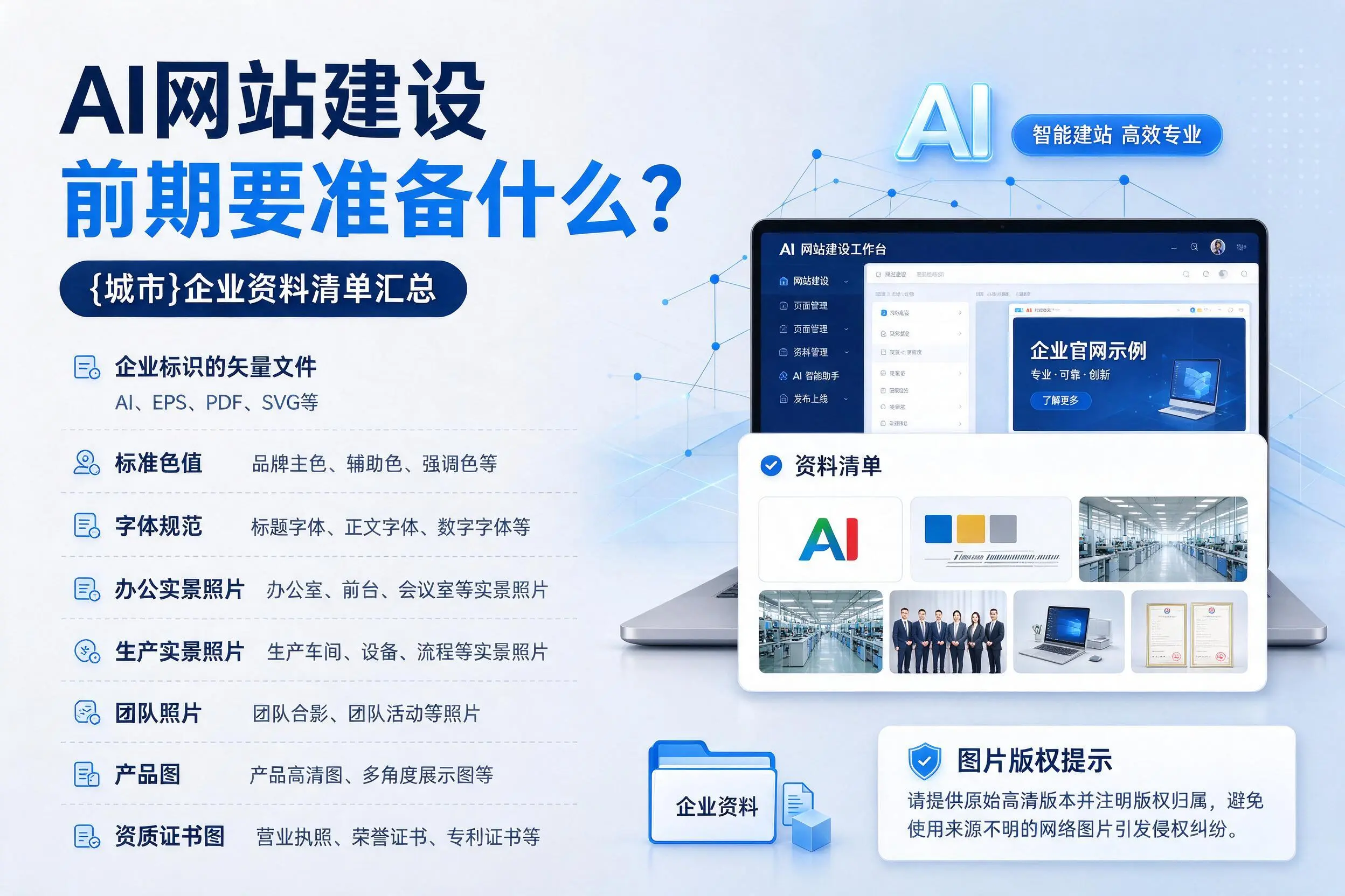 AI网站建设前期要准备什么?呼伦贝尔企业资料清单汇总