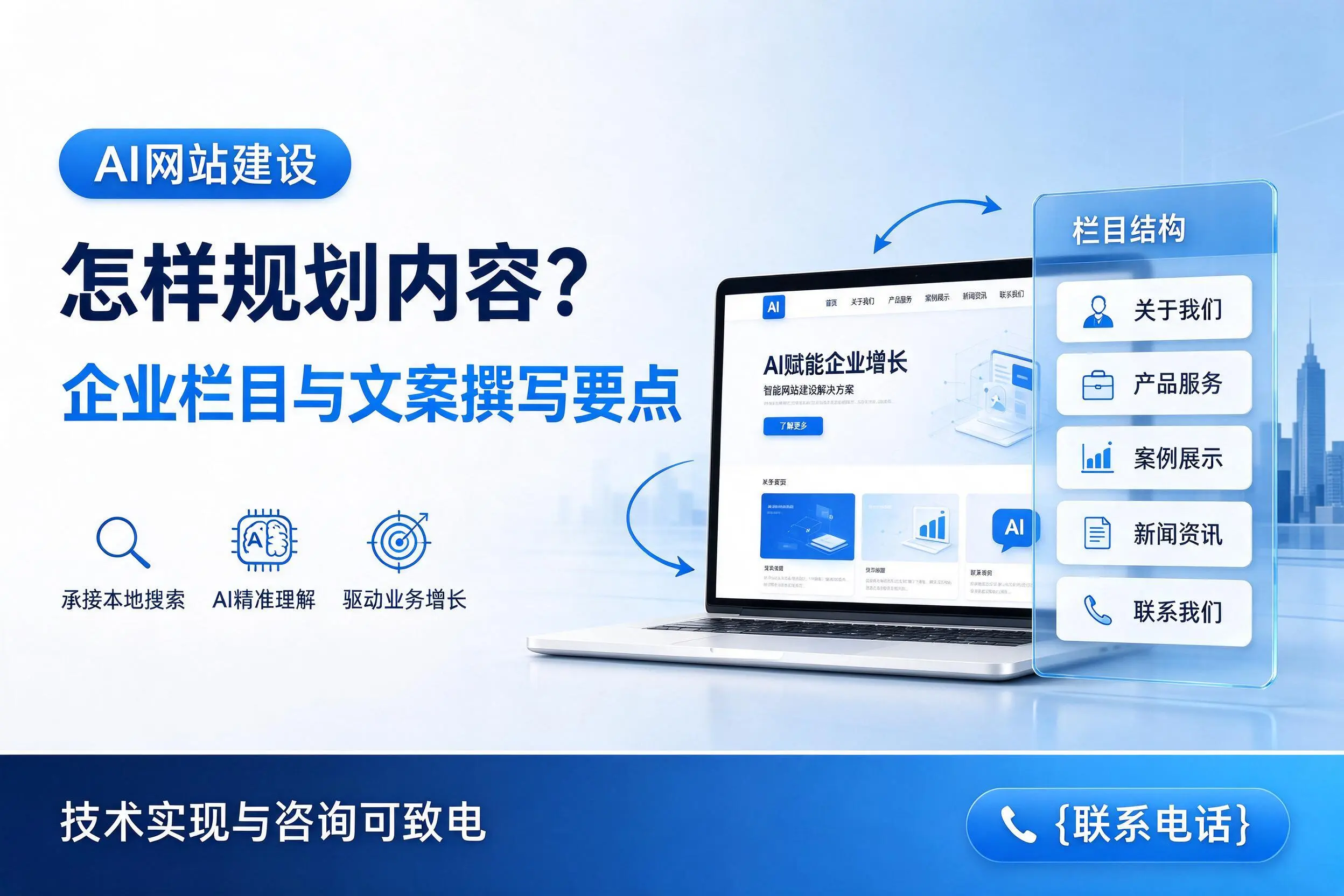 AI网站建设怎样规划内容？呼伦贝尔企业栏目与文案撰写要点