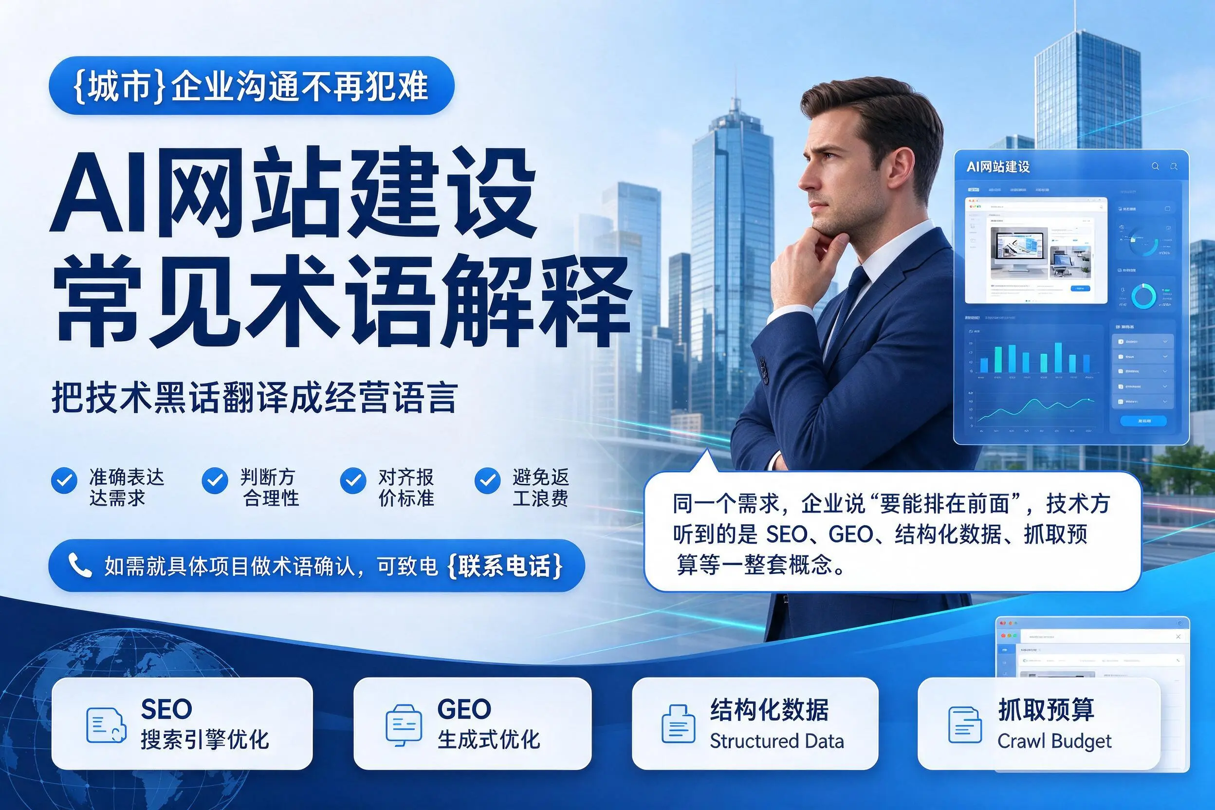 AI网站建设常见术语解释，呼伦贝尔企业沟通不再犯难