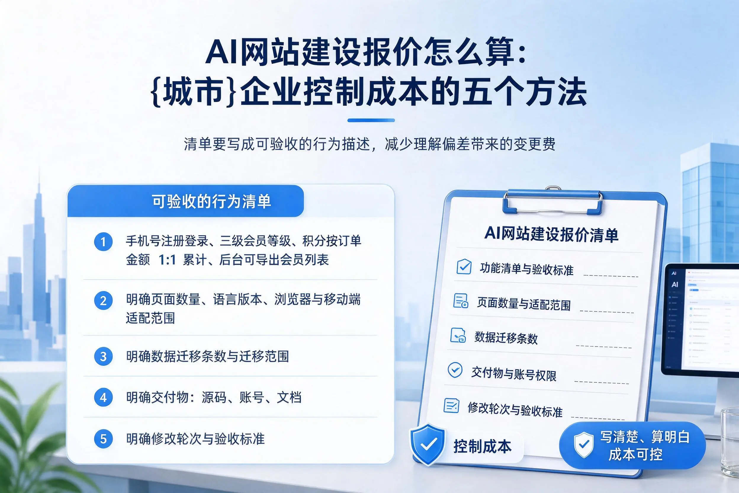 AI网站建设报价怎么算：呼伦贝尔企业控制成本的五个方法