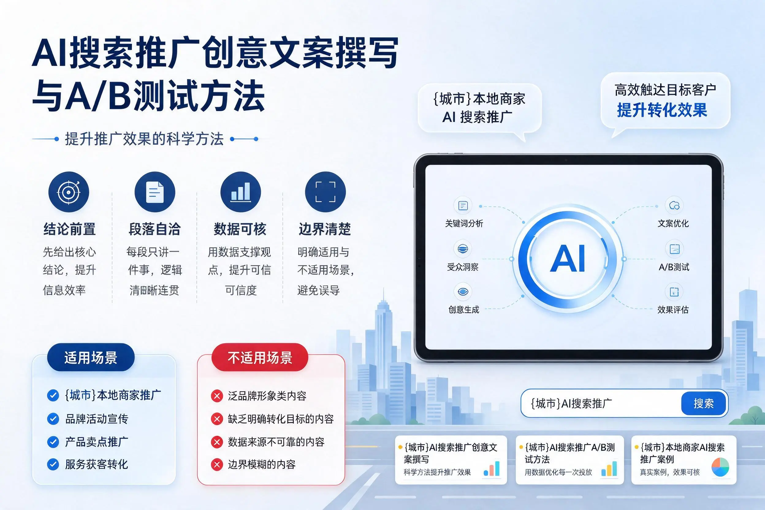 呼伦贝尔AI搜索推广创意文案撰写与A/B测试方法